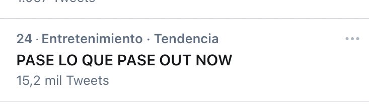 betilealj's tweet photo. La canción es tendencia en México, Argentina, Perú y Colombia com más de 15mil tweets 

PASE LO QUE PAAE OUT NOW https://t.co/0dUsozTlSv