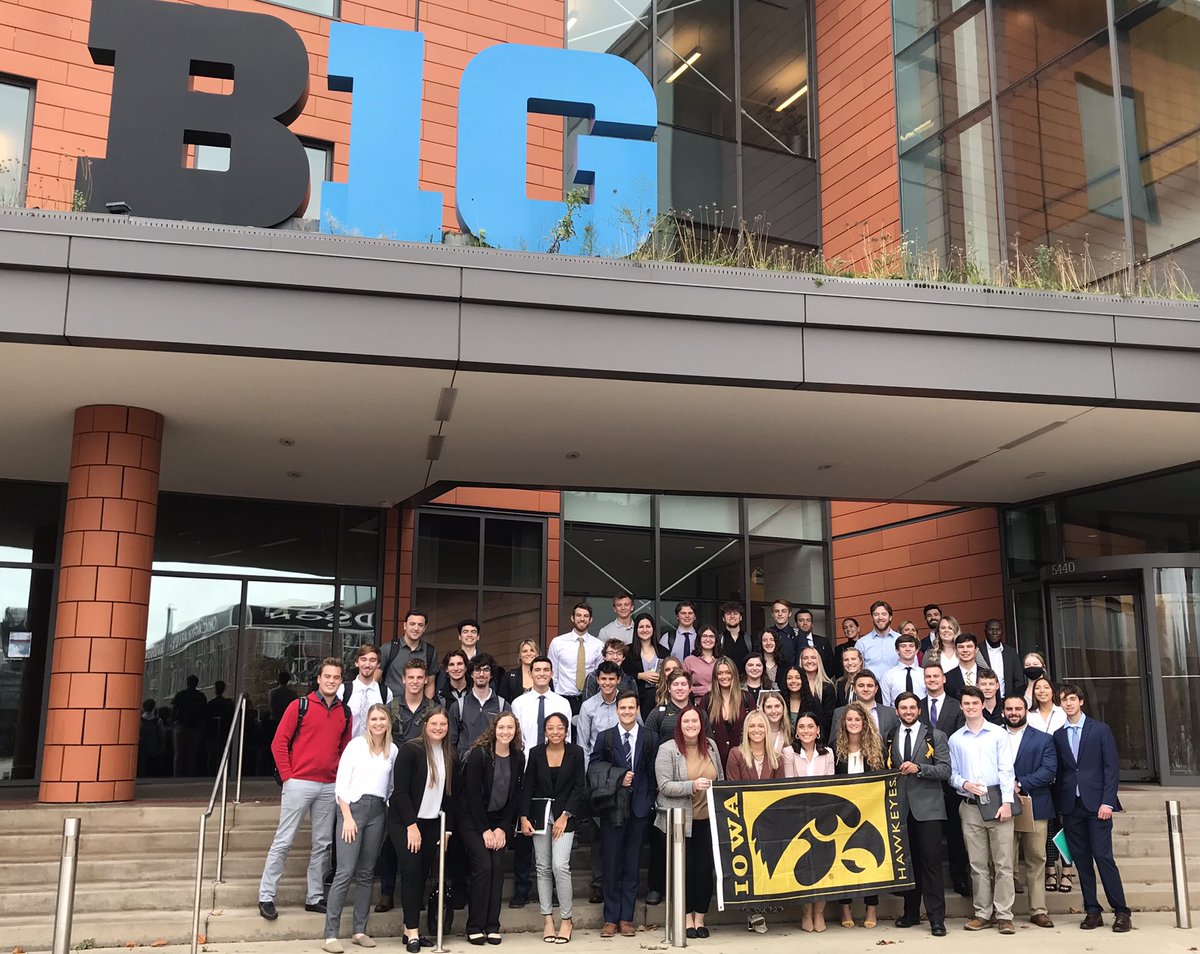 DanMatheson's tweet photo. One of the highlights of my professor life at @uiowa is leading interdisciplinary field trips to help students network and learn about #SportsBiz. Thank you to the @bigten and @RealMegCecilia for being such amazing hosts, mentors &amp; role models today! #UISRM2B1G #uiowa #uisrm #B1G https://t.co/vD6kIrKhAI