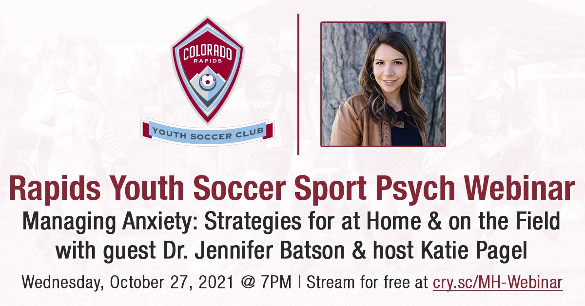 Colorado_Storm's tweet photo. 🧠🎥🧠 CRYSC invites you to attend our mental health webinar Managing Anxiety: Strategies for at Home &amp; on the Field with Dr. Jennifer Batson PsyD next Weds October 27 @ 7PM!! Tune-in for a 1hr discussion on identifying, understanding &amp; managing anxiety 👉 https://t.co/aNrdRDKgZg https://t.co/97i5UsqfmS