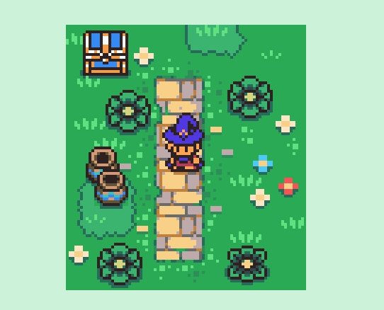 An old path in the middle of Almina Plains. #pixelart #gamedev #indiedev #ドット絵
