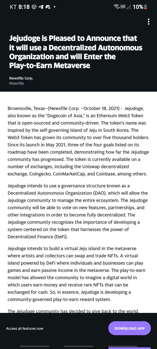 BITCOINFUNDMGR's tweet photo. Wow. Devs look serious. Hope this goes big!

$jejudoge https://t.co/cPKRwZRBEI