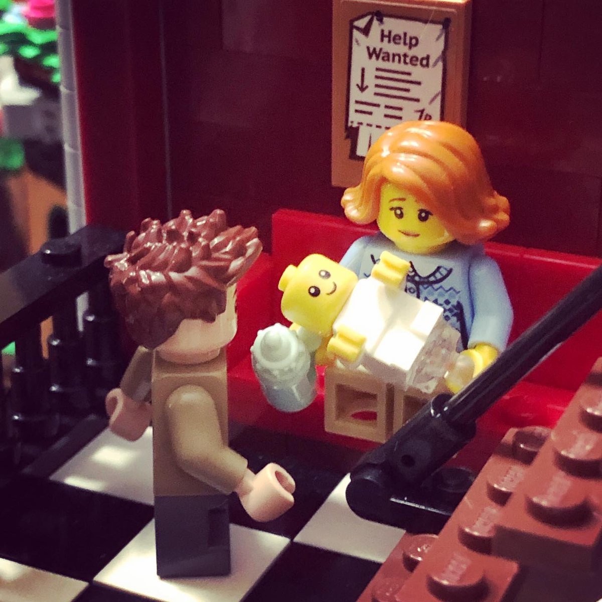 thisoldlego's tweet photo. @LEGO_Group With Utensil Posing Stand (65578), Minifigs Can Cradle Babies in Their Arms. #Lego https://t.co/L9a3TOKsFq
