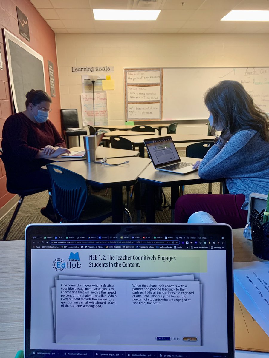 Huff_teach's tweet photo. 7th grade ELA Ts collaborating and having quality morning PD as they learn best practices for cognitively engaging students through various teaching strategies! @TeachLikeAChamp @GVNMSEagles @GV_Schools #NMSTeach https://t.co/awGWR0BMeo