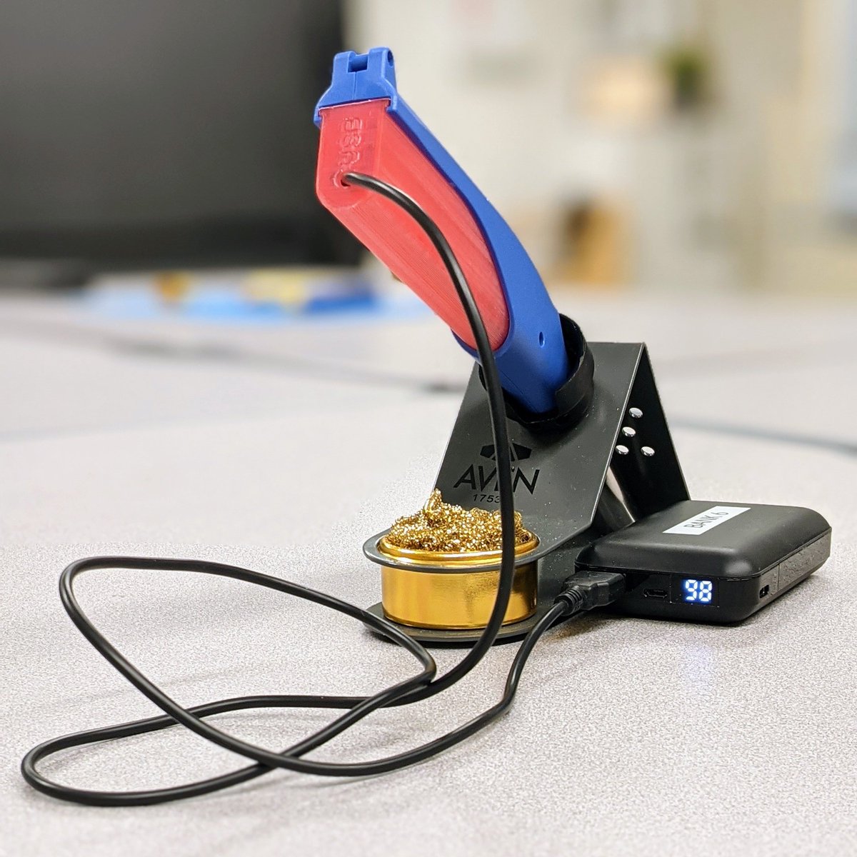 GoodeHackLab's tweet image. We're huge fans of our @HakkoUSA soldering irons, but they have an appetite for batteries. With a little work in Fusion360 and some time on the 3D printer we are leaving the single use batteries behind and are now able to use our rechargeable packs! #MadeGOODE #GoodeHackLab