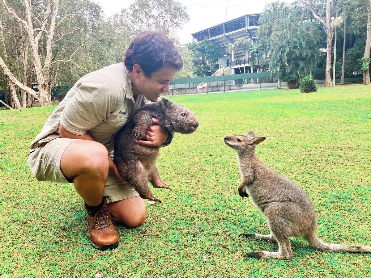 chandlerpowell9's tweet photo. Introducing friends this #WorldWombatDay @AustraliaZoo 💚 https://t.co/gmUA3maNjH