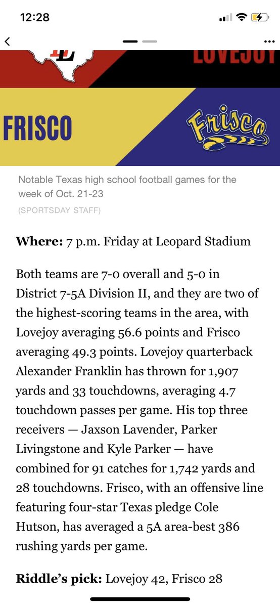 The disrespect by the DMN is crazy. Get motivated #Friscofootball and take care of business.