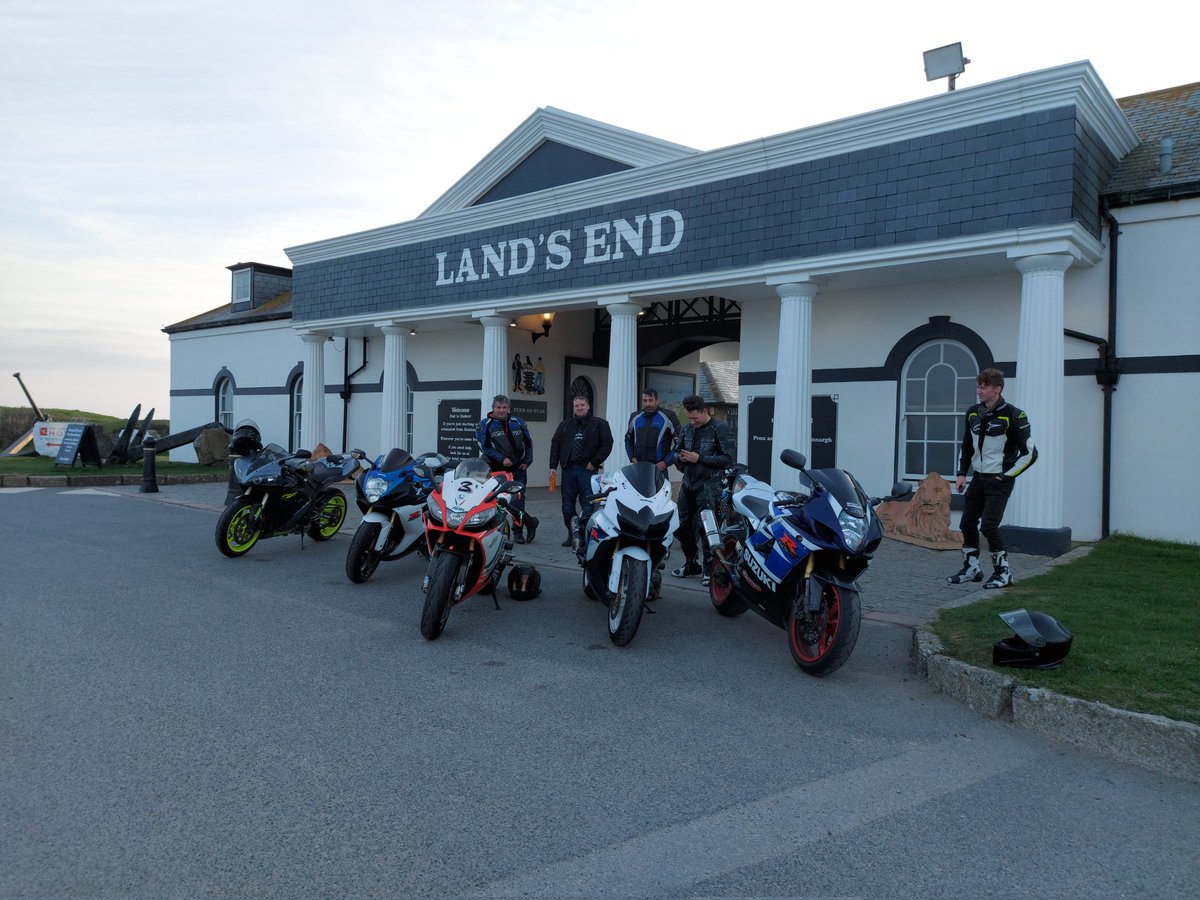 Run down to Lands End with the boys, chasing the sunset. #landsend #biker #bornmoto #cornwall