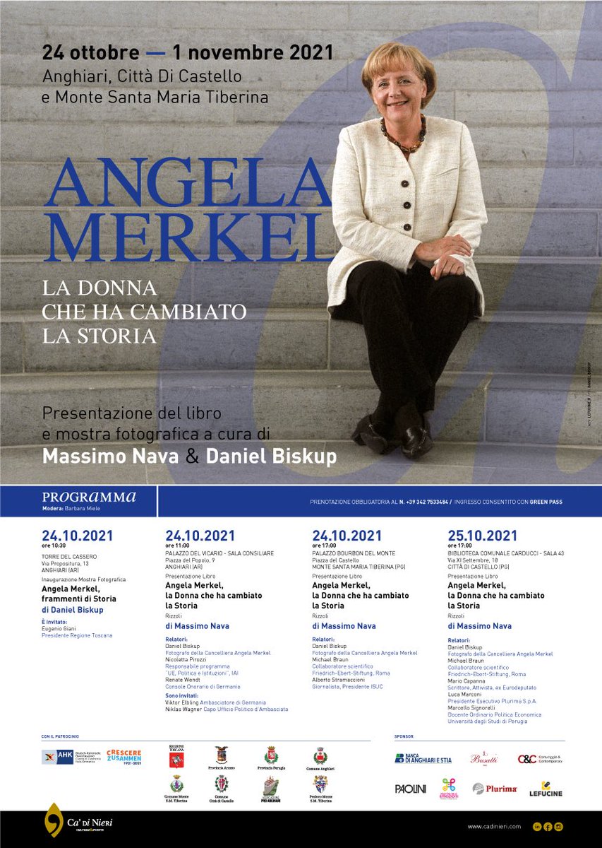 ca_nieri's tweet photo. Ca’ di Nieri Culture &amp; Events on German Chancellor Angela Merkel. With Massimo Nava and Daniel Biskup in Anghiari (Tuscany), Monte Santa Maria Tiberina and Città di Castello (Umbria).

#AngelaMerkel #massimonava #danielbiskup #anghiari #montesantamariatiberina #cittadicastello https://t.co/oAq7JKozm2