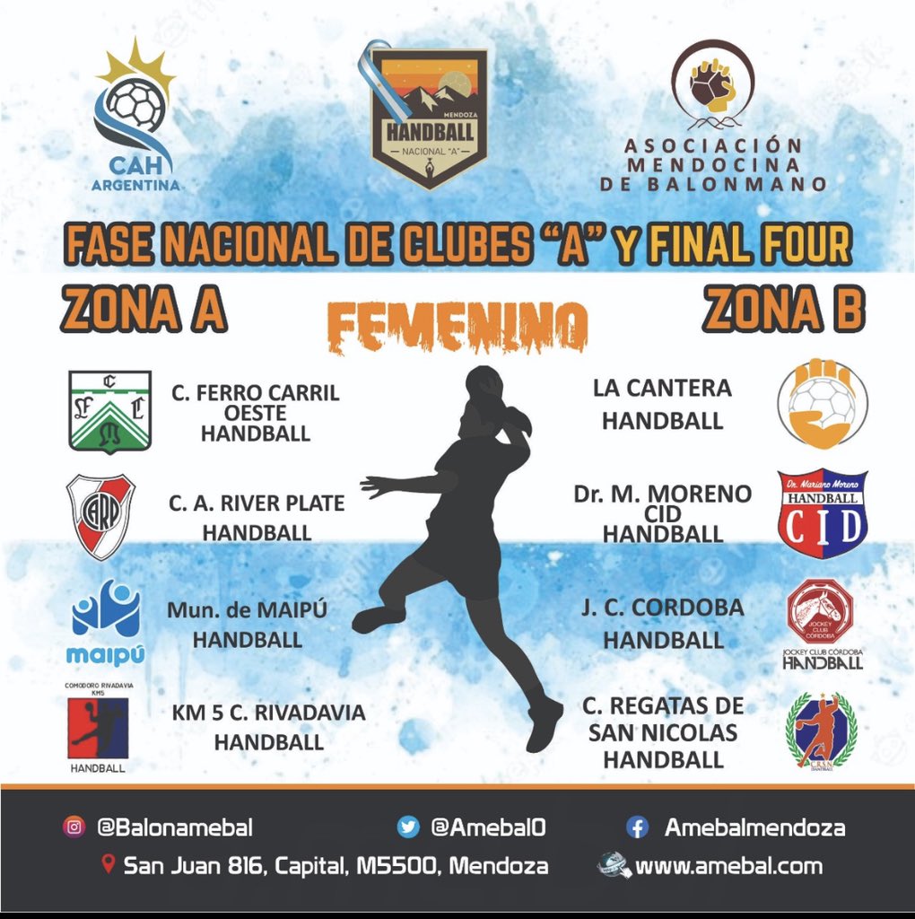 FASE NACIONAL DE CLUBES A y FINAL FOUR @PSHandball <a href="/HandballCARP/">Handball River Plate 🤾🏼‍♀️🤾🏼‍♂️🐔</a> <a href="/deportemaipu/">Deporte Maipú</a> <a href="/CAHandballARG/">CAH - Handball Argentina</a> <a href="/HandballCid/">CID MORENO</a> <a href="/FCOhandball/">FCO Handball</a> <a href="/CordobadeBM/">Club Córdoba de Balonmano CBM</a> <a href="/AsBalNor/">As.Bal.Nor.</a> <a href="/LucioOrtiz/">Lucio Alcides Ortiz</a> <a href="/DeportesMza/">Deportes Mendoza</a> <a href="/radionihuil/">Radio Nihuil</a> <a href="/sportkidsmza/">Sport Kids</a>