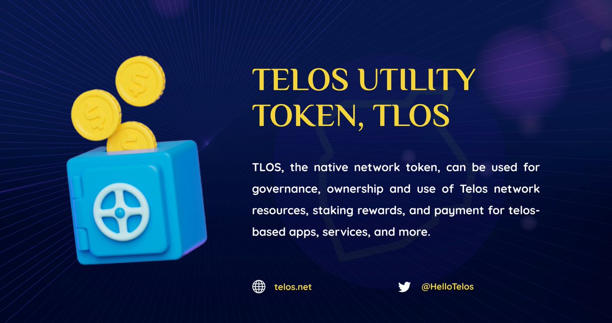 Did you know???

@HelloTelos native token, $TLOS represents ownership of network resources.

Developers and users can stake $TLOS in the network to gain access to resources  necessary for processing transactions. 

#DeFi #EcoFriendly #GovernanceMining