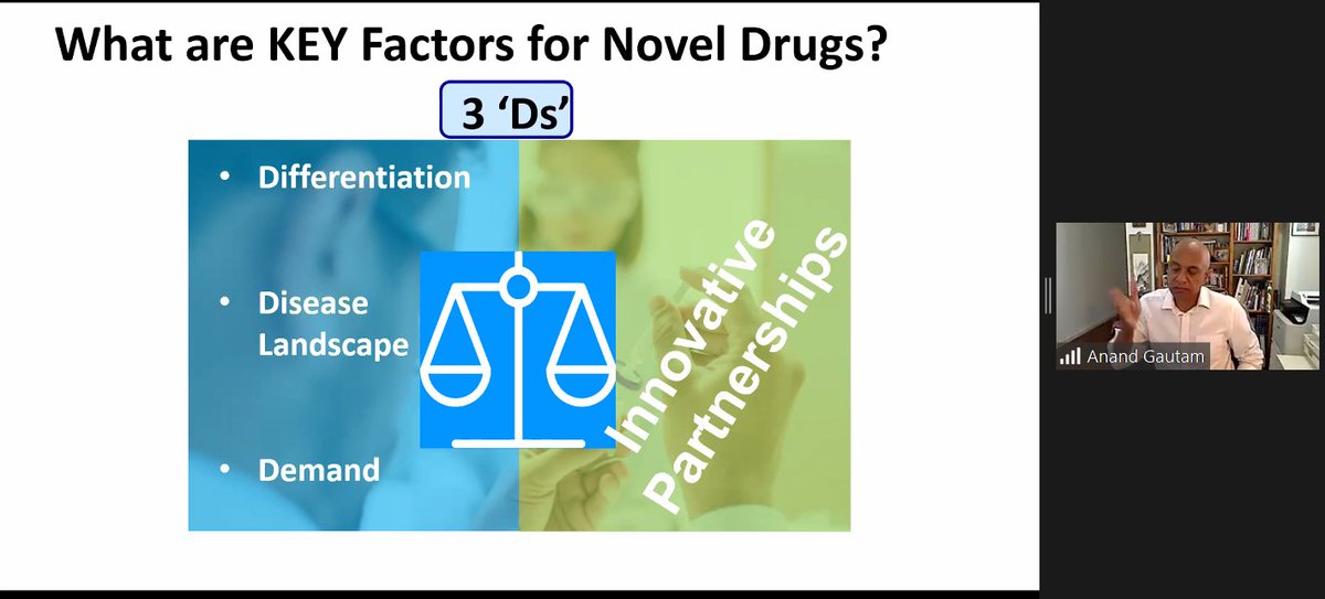 program_bridge's tweet photo. Key factors for novel #drugs? Differentiation, disease landscape, demand. Thank you @pfizer's @AnandMGautam for sharing your #immunology career journey & insights #BridgeProgram2021 https://t.co/3yjhPYgzoq