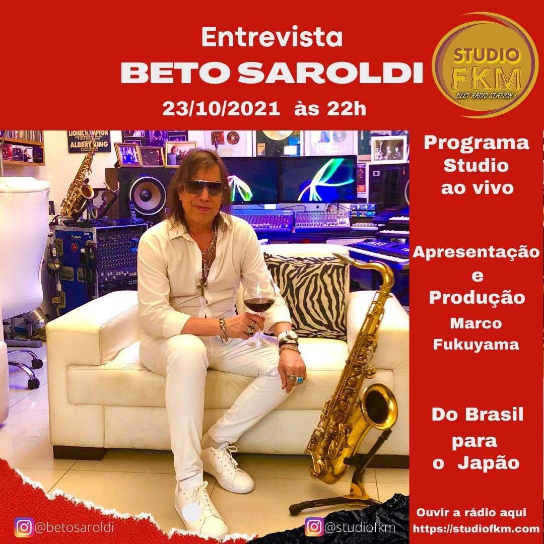 BetoSaroldi's tweet photo. Entrevista para @studiofkm direto do #riodejaneiro para o Japão!
Apresentação e produção Marco Fukuyama.
👉 https://t.co/XPKaTxRdpl

#BetoSaroldi 🎷⚡️✨

#entrevista #radio #divulgação #marketing #mktdigital #cultura #música #interview #web #japan #japanese #brasil🇧🇷 #brasiljapao https://t.co/MnJfwot9nL