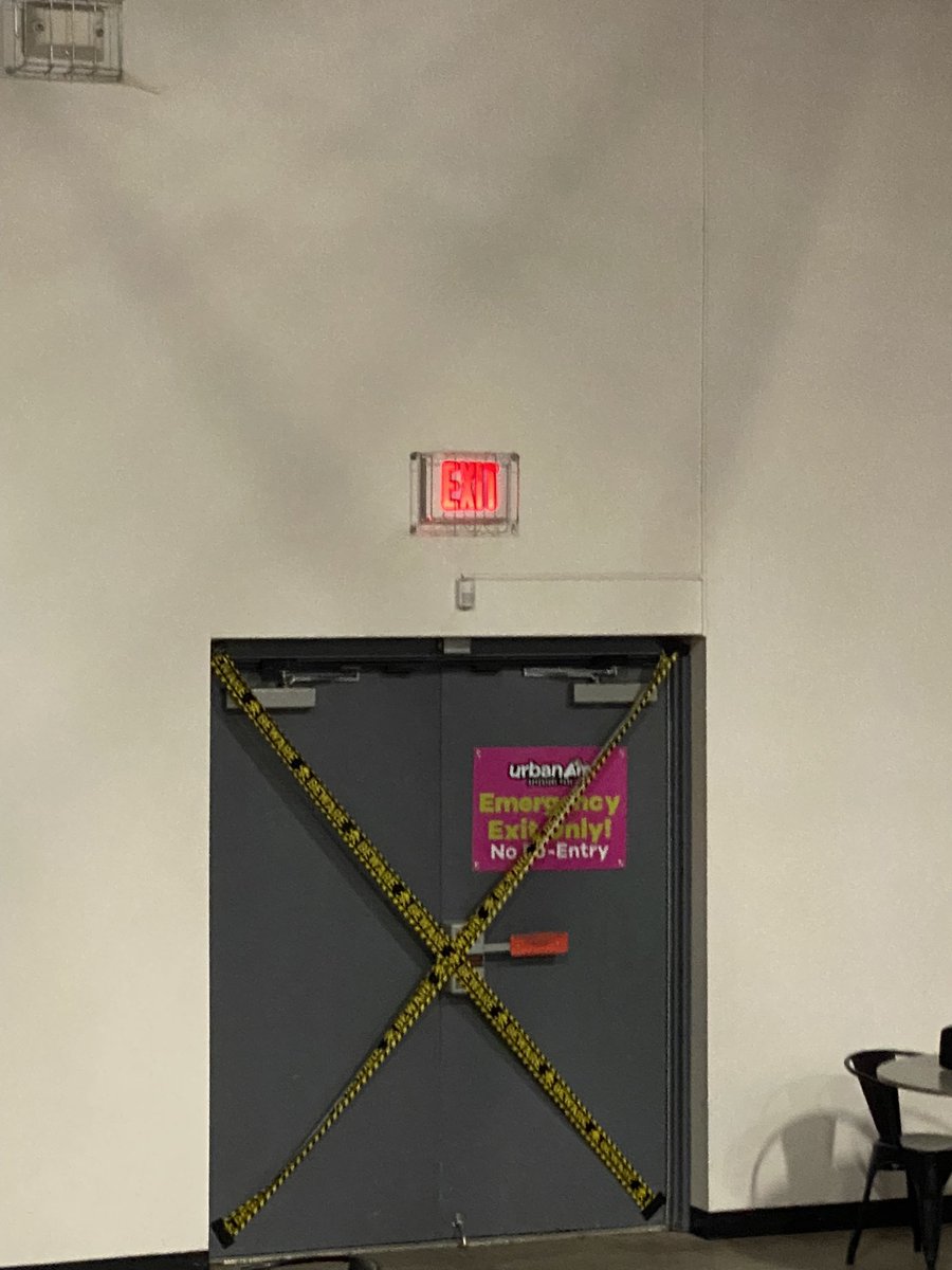 drunk_sanders's tweet photo. @UrbanAirPark safety reminder. During an emergency, every second counts. It’s never a smart move having Halloween decorations blocking an emergency exit. https://t.co/pgCHlHq3xk