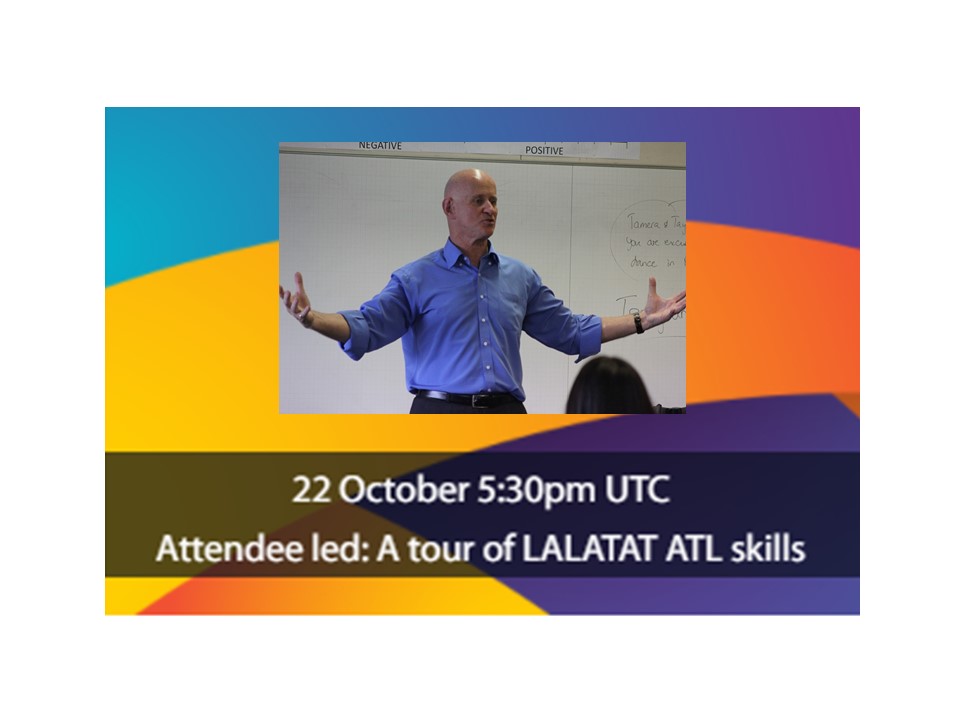 TAOLearn's tweet photo. Join me live during the brain break Friday 5.30pm UTC for a guided tour of the LALATAT ATL skills platform and see how easy it can be to incorporate ATL exercises into every lesson
@lalatat1 #lalatatchat #atlskills #IBVirtual https://t.co/oMjNmUevNX