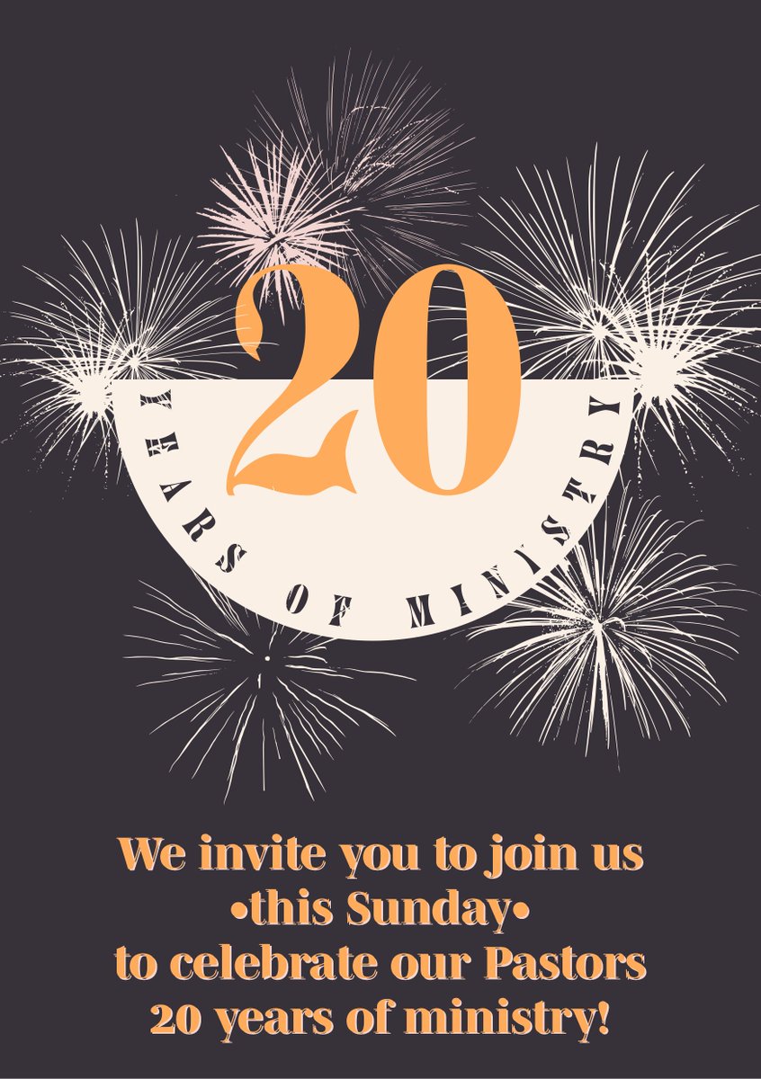 cornerstone_tri's tweet photo. Our pastors celebrate 20 years of Ministry this Sunday, come join it’s going to be good!!! 🎇 https://t.co/PS4A6Rftqs