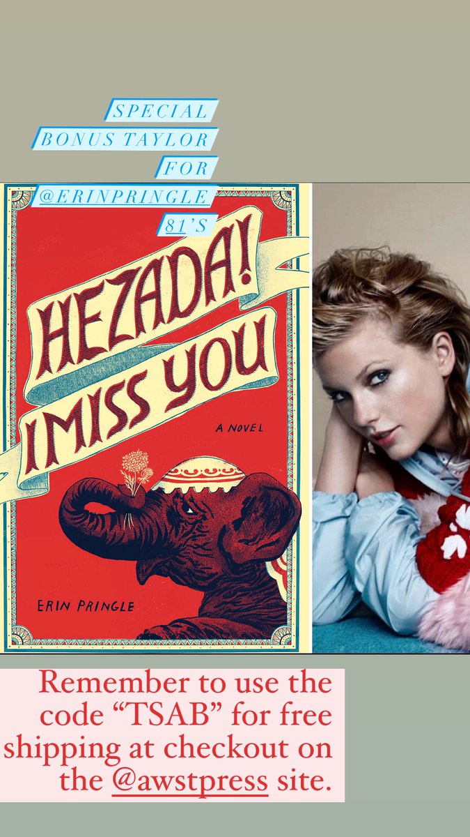 Taylor Swift as Books (@tswiftasbooks) on Twitter photo Thursday Taylors! <a href="/Anniecn/">Annie Connole</a> (<a href="/Chinmusicpress/">Chin Music Press</a>) and Erin Pringle (<a href="/AwstPress/">Awst Press</a>). If you want Erin’s book, use the code “TSAB” at checkout on Awst’s site for free shipping! Thursday Taylors! <a href="/Anniecn/">Annie Connole</a> (<a href="/Chinmusicpress/">Chin Music Press</a>) and Erin Pringle (<a href="/AwstPress/">Awst Press</a>). If you want Erin’s book, use the code “TSAB” at checkout on Awst’s site for free shipping!