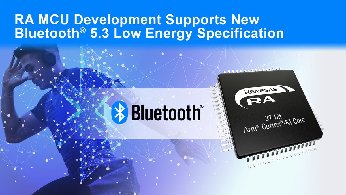 RenesasGlobal's tweet photo. We will be supporting the launch of the new #Bluetooth 5.3 Low Energy specification by developing new MCUs within our #RAFamily. Samples are expected to be available in Q1 2022 - https://t.co/Lw8QFHkVWM https://t.co/uyY8797veZ