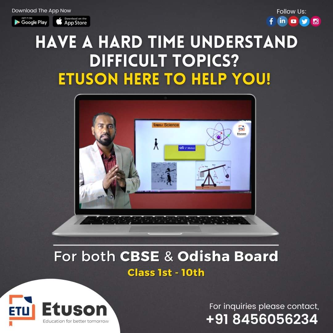 EtusonIndia's tweet photo. A concept is best-absorbed when a child can see with his own eyes. Visual learning makes the best impact. Odisha's best digital learning platform "#Etuson" brings you professional and academic content in multiple formats. 

Download the #EtusonApp 📲 
https://t.co/nNtGSRI6KT 👈 https://t.co/CZn5f48g36