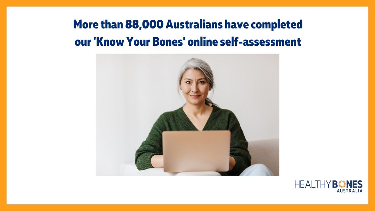 Of the 88,000+ Aussies who have completed the 'Know Your Bones' online self-assessment, nearly 40% reported having a medical risk factor for osteoporosis, while 99% reported having a lifestyle risk factor. Learn about osteoporosis risk factors here: knowyourbones.org.au