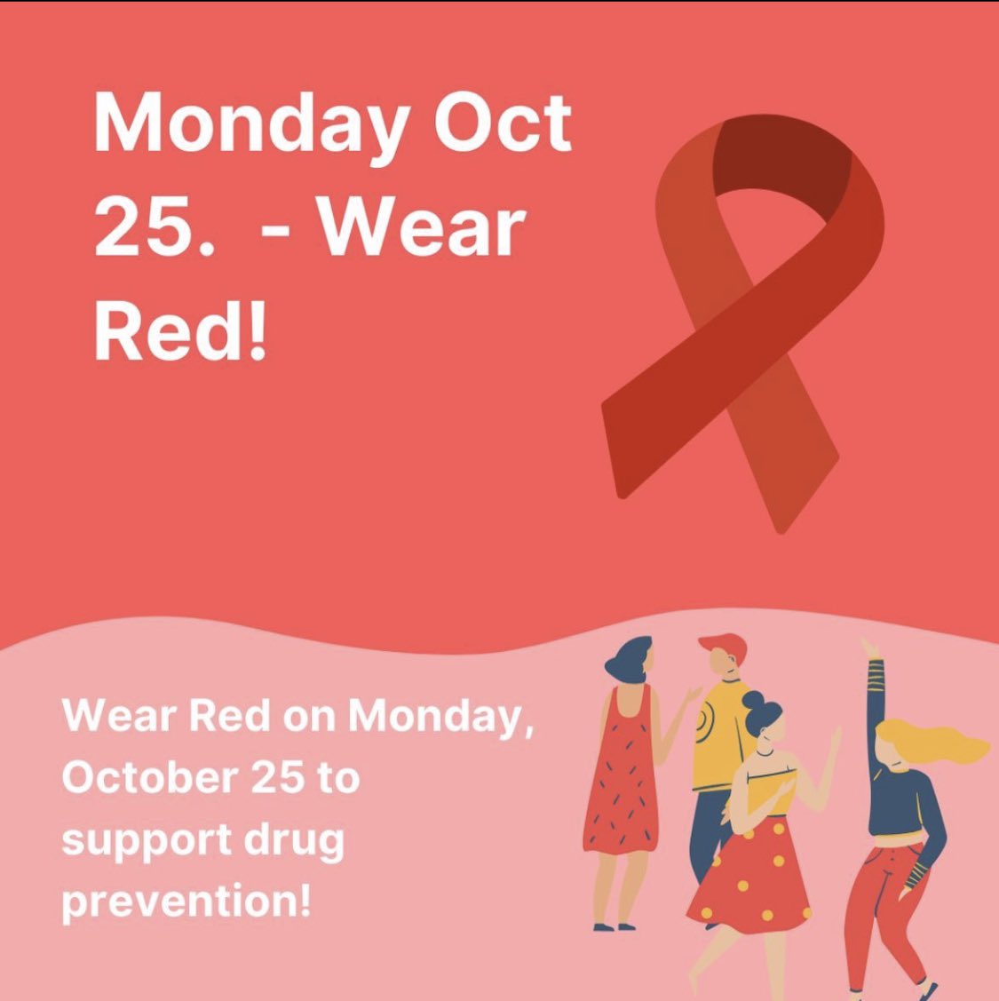 WEAREVDL's tweet photo. RED RIBBON SPIRIT WEEK! Check out our spirit days for next week! #ravenpride https://t.co/US1uBejyoW