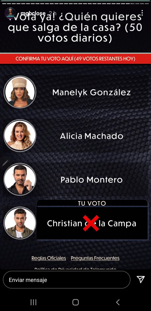 rcuarenta_k's tweet photo. #TeamMane presente 🙌🏼 #LCDLF vamos por Cristian #TeamPajaritos #ManeQueen #Manecia @Telemundo @manelyk_oficial https://t.co/Oc1DuYruZc