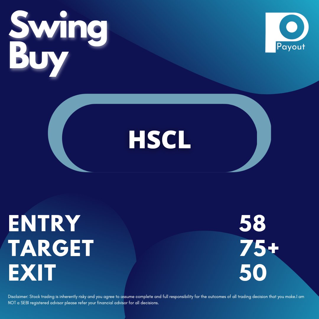 _Payout's tweet photo. #SWINGBUY
#HSCL
(For educational purpose only)
#Trade
#SwingTrading #nse #StockMarketindia #BREAKOUTSTOCKS #breakouts #bse #trading #intraday #intradaytrading #investment #finacialfreedom #stocks #stocktowatch #StocksInFocus #stoploss #IRCTC #irctcshare #tatapower #banknifty https://t.co/BuBI7igSWE