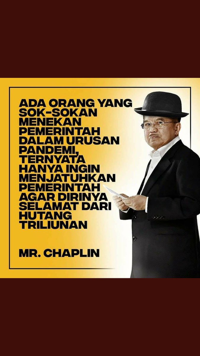 Argo00449750's tweet photo. Itulah aku si chaplin https://t.co/UAqMBpHsd6
