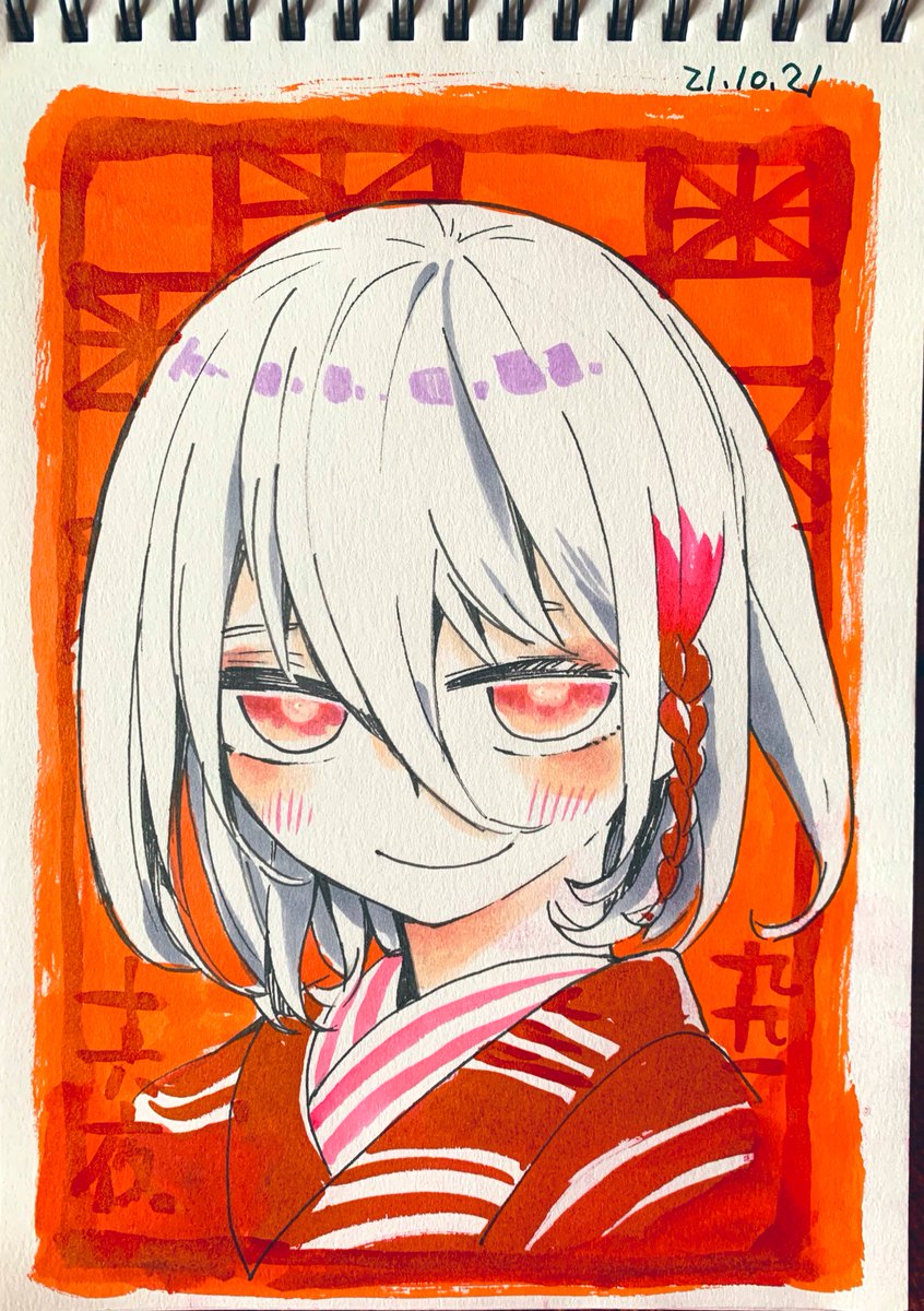 最初の数頁だけ描いて放置してあるスケッチブックがそれはそれはたくさんあるので使い切るためにここ数ヶ月落書きしてるんだけど、ボールペン一色で描くよりも鉛筆で下書きして簡単に色つけるのが楽しすぎてきたやつ。 