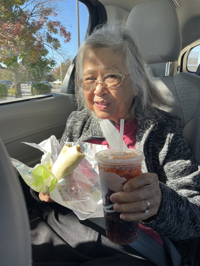 Grandma’s first <a href="/tacobell/">Taco Bell</a> and she approves! #85yearsyoung #dosomethingnew 🌯☺️