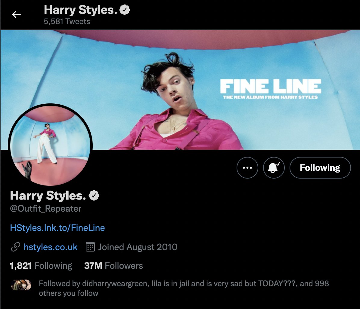 grapejuicebraes's tweet photo. HARRY CHANGED HIS @ OH MY GODFRVJKH https://t.co/f3utkQ3Ku6