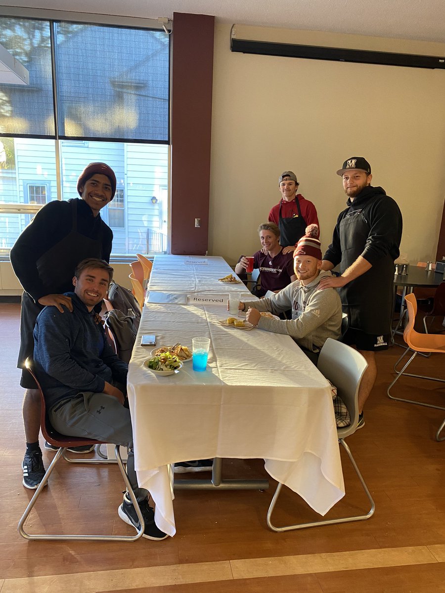 Mside_Baseball's tweet photo. Mustang Fall World Series Dinner with Team Malo serving the winning team, Team DeChaine! #MFWS https://t.co/4xL1PGBAx2