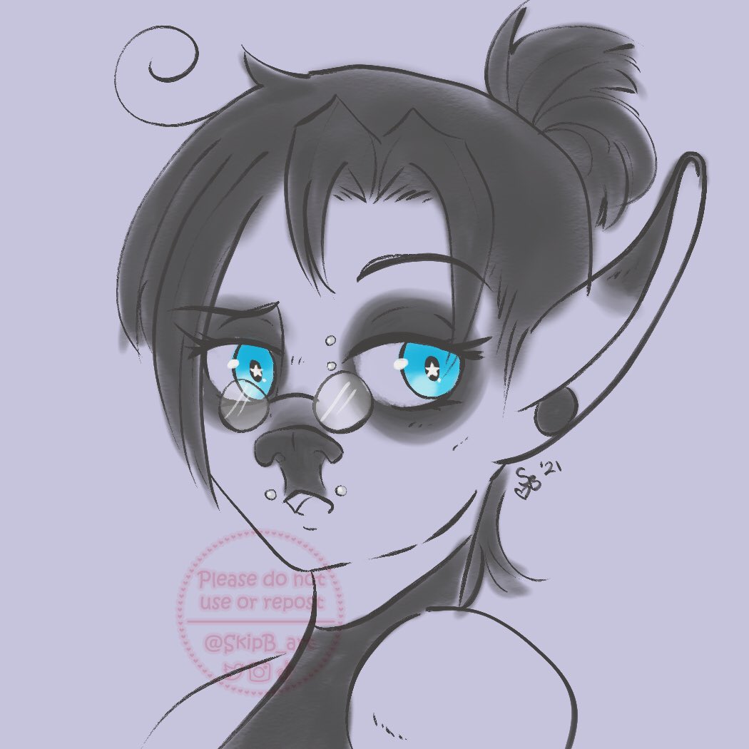 SkipB_art's tweet photo. I’m way too excited about the #CriticalRole premier tonight so I’m drawing my CR OC to cope (he/him) 🌟👓 https://t.co/4Y2Nl6mNJ8