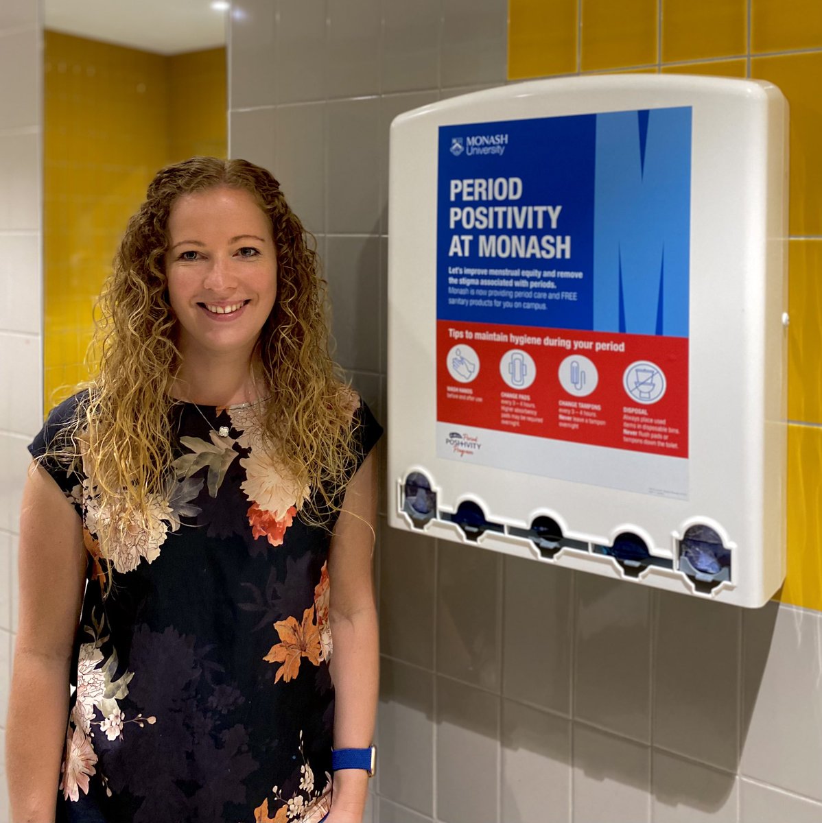 VickiBlairGroup's tweet photo. Excited to see this rolled out across all @MonashUni campuses - an initiative led by myself and @Monash_Science EDI committee and partnered with Libra and @AsaleoCare - making access to sanitary products free for all 🩸#periodpositivity #periodpoverty @ChemistryMonash https://t.co/WrN41PZOq0