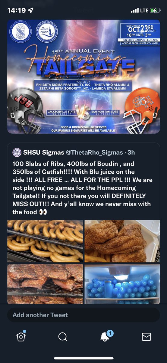 KAYISDOPE1's tweet photo. 2 DAYS LEFT UNTIL SIGMA TAILGATE AND BLUICE 🔵🟡  PULL UP. #blacksam #tsu #UHHC2K21 #pv #Tamu #uh #Homecoming2021 https://t.co/CQvFZKv94P