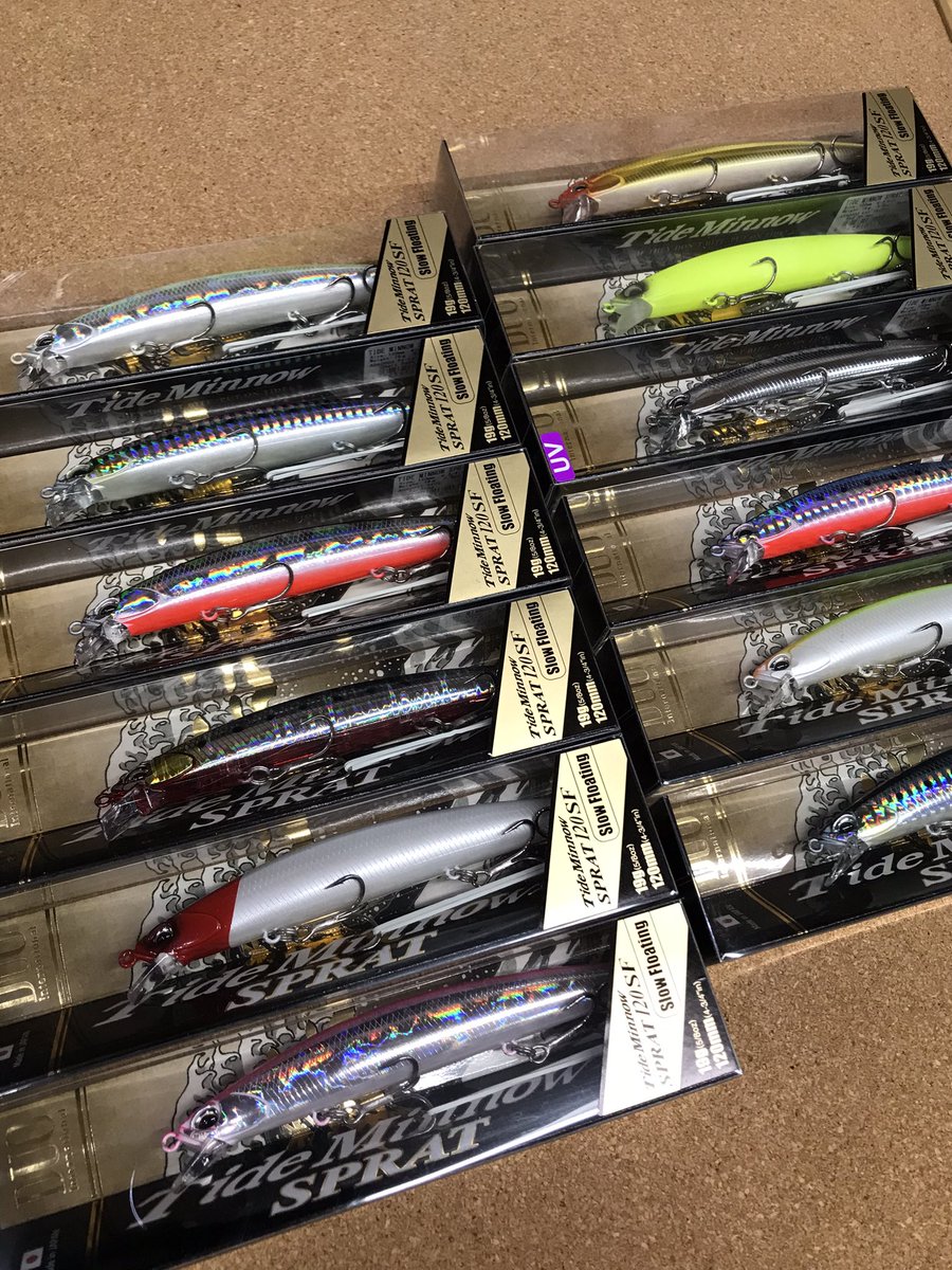 lunkers946's tweet photo. #タイドミノー スプラット120SF入荷です。120㍉で19㌘もうぶっ飛びですね♪ 
サーフ、大型ワカサギを捕食しているあの湖や川のトラウトまで用途が広いミノーとなる事でしょう😍　
必ずもらえるキャンペーン中です🤩　
・
#duo #デュオ #tideminnow #tideminnowsprat #タイドミノースプラット https://t.co/ACskuBwGZJ