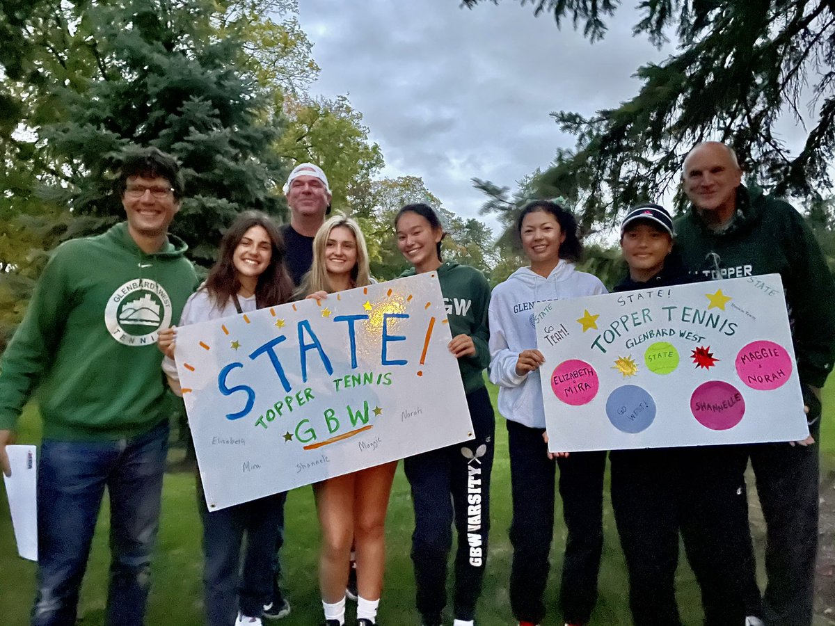 toppertennis's tweet photo. Good job to GBW tennis girls on first day of @IHSAState  matches!  Shannele Lopez still  in main draw, Elizabeth Fausey and Mira Kernagis still in backdraw. Maggie McFarland and Norah Chirila win a backdraw match! Go West! @GWHilltoppers @GWBoosters @GWWestNation https://t.co/QWMkKagxX7