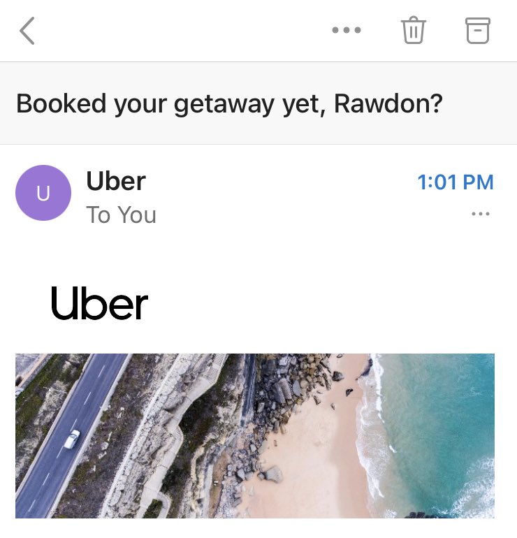 Is ⁦<a href="/Uber/">Uber</a>⁩ a bit off with their timing, when it comes to Auckland customers, or is this some weird sense of humour??