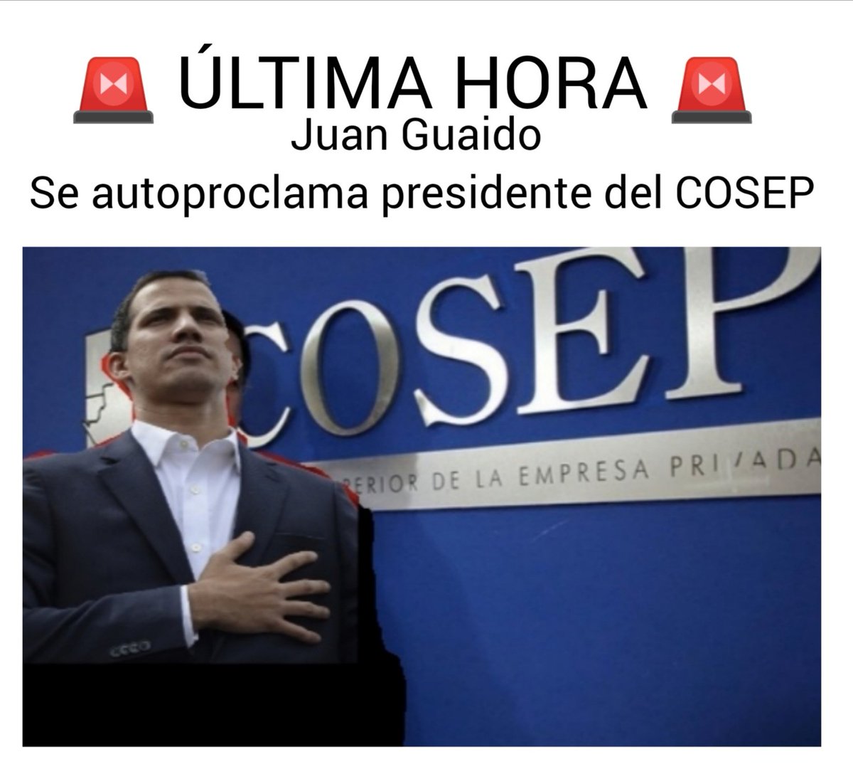 🚨 Último minuto🚨
<a href="/jguaido/">Juan Guaidó</a> se autoproclama presidente interino del <a href="/COSEPNicaragua/">COSEP Nicaragua</a> 
🤣🤣🤣🤣🤣