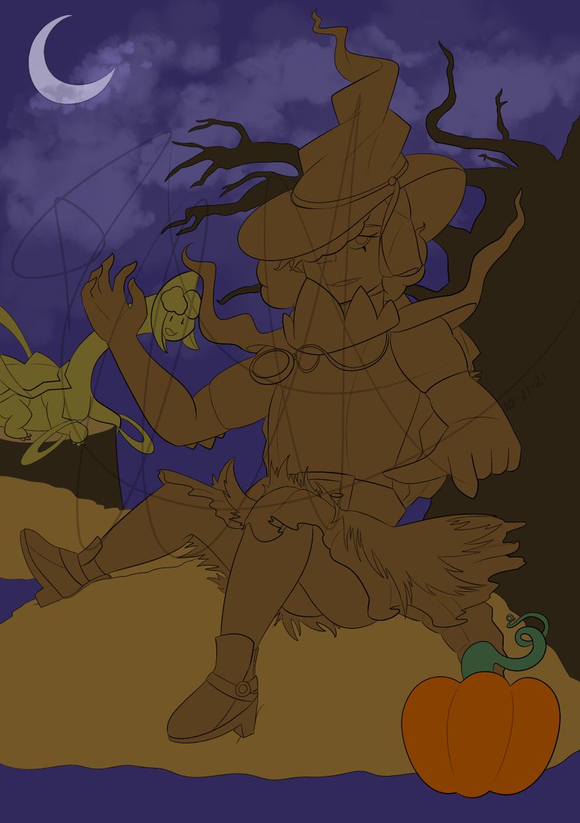 HalcyonVT's tweet photo. Streams done! Here's my current progress on the Halloween piece! Thanks to everyone who came by, and I'll be finishing this off-stream and posting on Halloween!
#vtuber #ENvtuber #halustration https://t.co/Sk1Osm8fKv