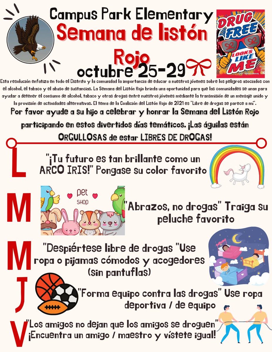 Campus Park students preparing ro Red Ribbon Week. We can't wait for next week!