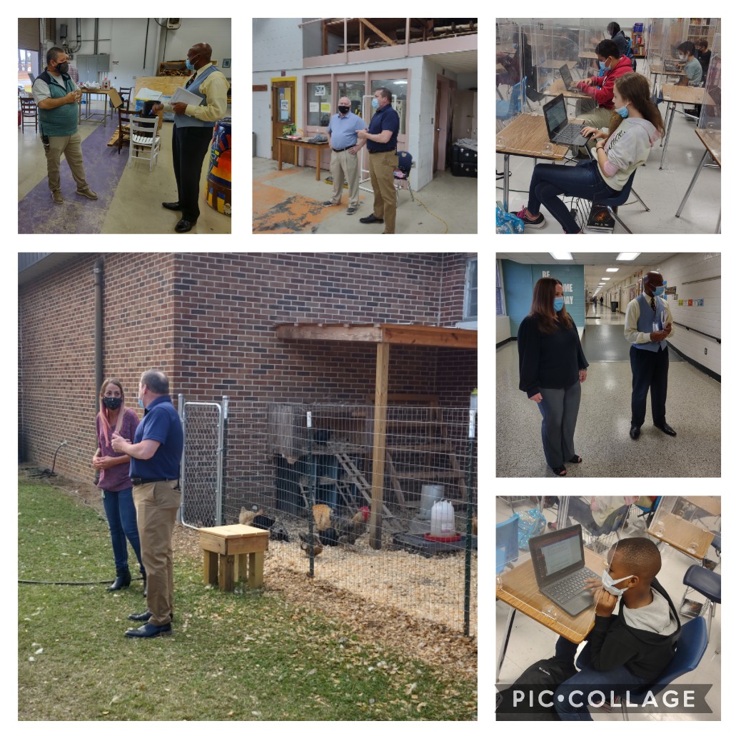DrPenK's tweet image. You know you're @sumterscschools @FurmanMiddle when the roosters and chickens are a part of the learning process. Students were on point and eager to share their learning with the facilities committee members during the visit. #SumterStrong #OurWayForward
