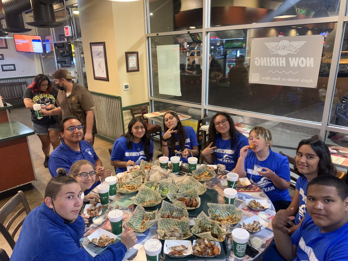 Tradition continues. The swim team finished their season and that means wings. Great job by the Blue Devils. 90% of the team is returning.