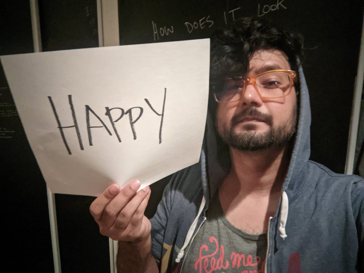 Today is the day of birth of our princess parsnip <a href="/kellynugee/">Kelly Nugent</a>. To celebrate <a href="/Amontiock/">Chris Bramante</a> <a href="/MiaResella/">M. Resella</a> and I decided to each hold up three posters that spell out Happy Birthday Kelly to show that even though we may not be in the same physical space, we're thinking of you 🎂