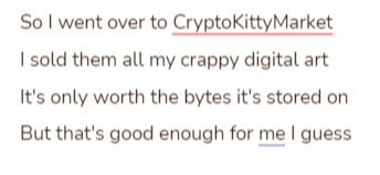 OK, the AI writer went ham on this NFT song....

Brutal.... 😇😇😇