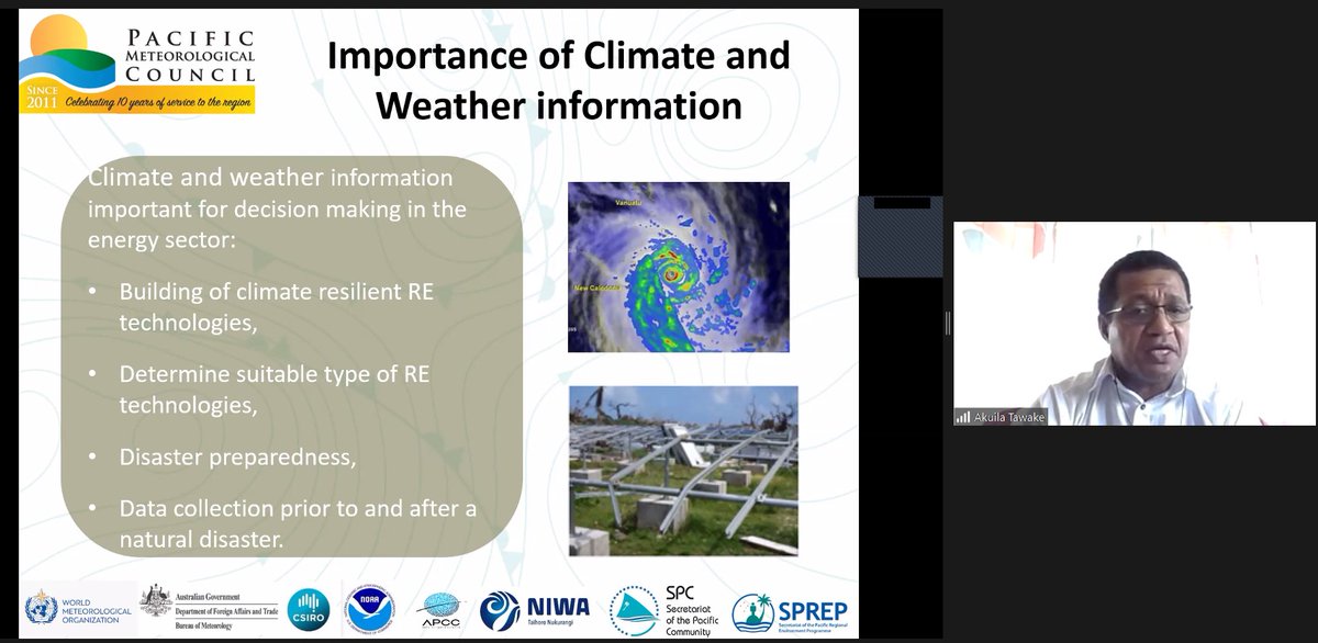 spc_cps's tweet photo. Climate and weather information is important for decision making in the energy sector.
#GEMDiv Akuila Tawake addresses #PICOF9 on the energy roadmap in the Pacific and the need for more data collection and collaboration.
@WMO @SprepChannel @niwa_nz @BOM_au @NOAA @pacific_rcc https://t.co/8r0Vygdzau