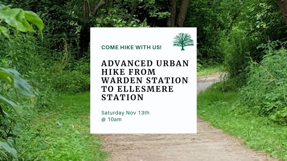 Fancy a challenging #hike? Check out our walk from Warden Station to Ellesmere Station through local parks and ravines. Sat Nov 13 @ 10am bit.ly/LetsHikeTOEven…