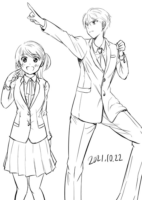 今日の練習絵
参考:デジタルイラストの「ポーズ」見つかる事典 