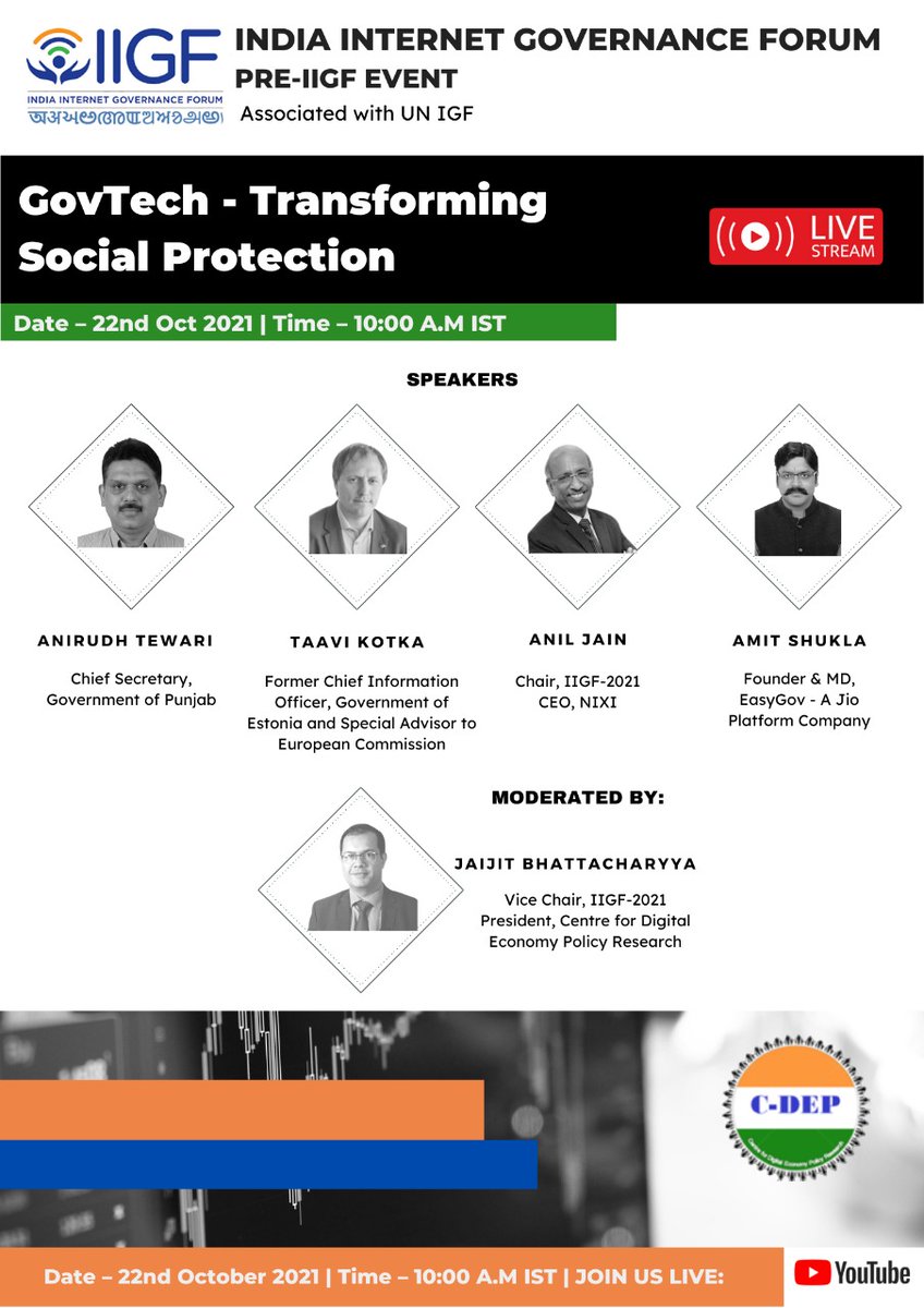 2 hours to go for a conversation amidst key global leaders & changemakers! Join @amitegov & EasyGov at 10 AM for an invigorating panel discussion, all at the pre-IIGF event titled 'Govtech - Transforming Social Protection' by @CDEPResearch. Watch live - lnkd.in/gd4Yk7ac