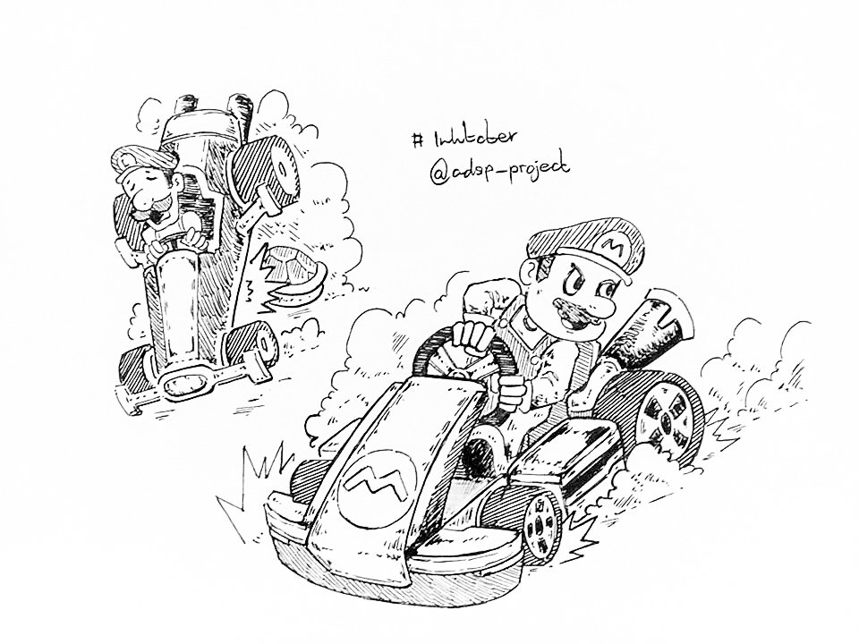 projrect's tweet image. #inktober2021 #inktober mario kart BABY