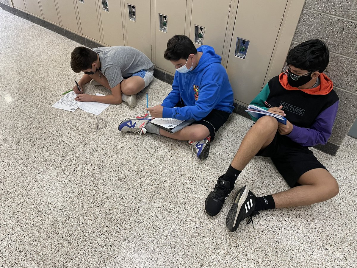 msfraioli's tweet image. @MsMathStevens might have been out of the building today, (learning even more interactive #AlgebraforAll techniques) but that didn’t slow these mathematicians down ONE BIT🧡 #linearequations #stainedglassproject #WeAre7B #WeAreChappaqua